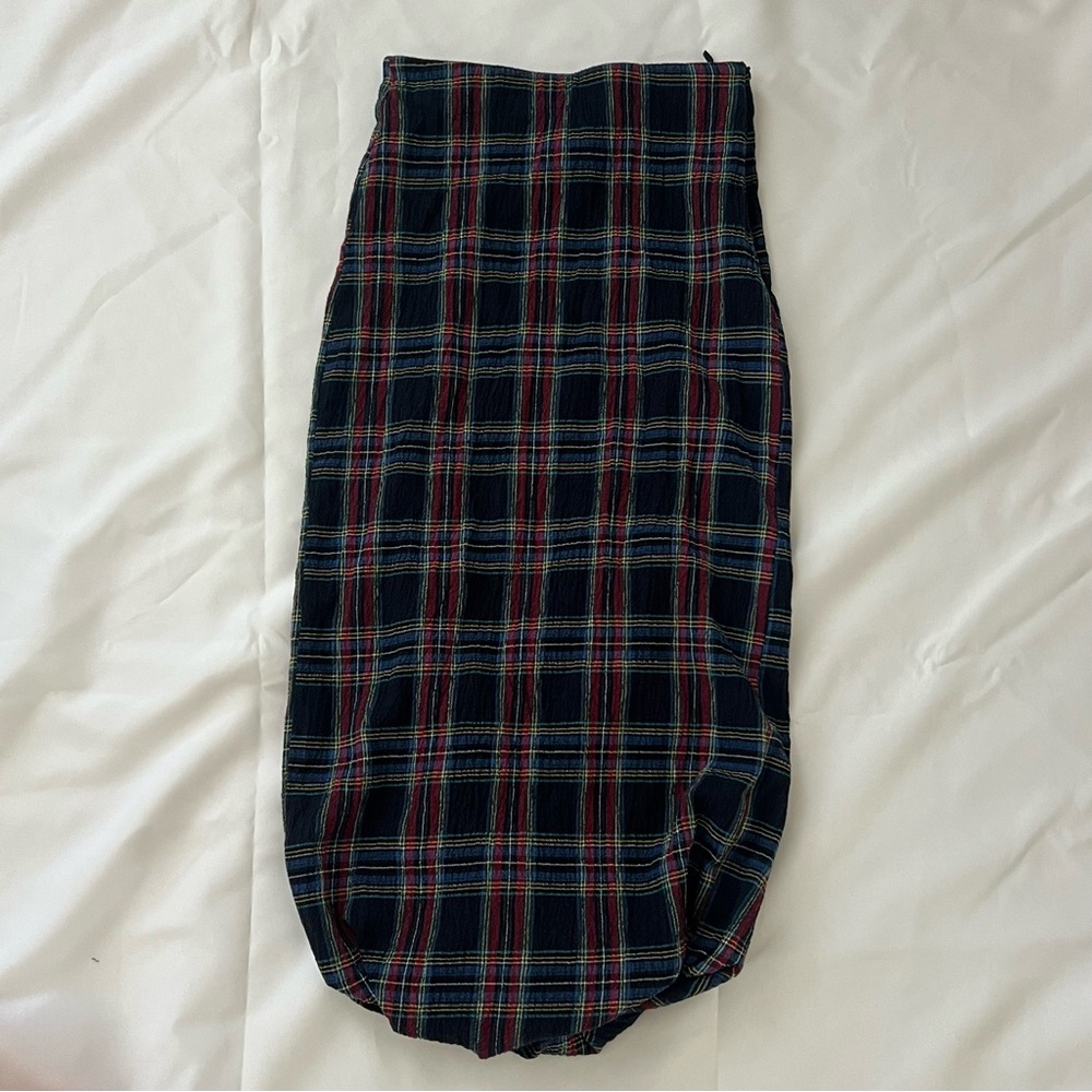 plaid maxi bubble skirt